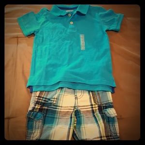 Boy's 3T turquoise short outfit